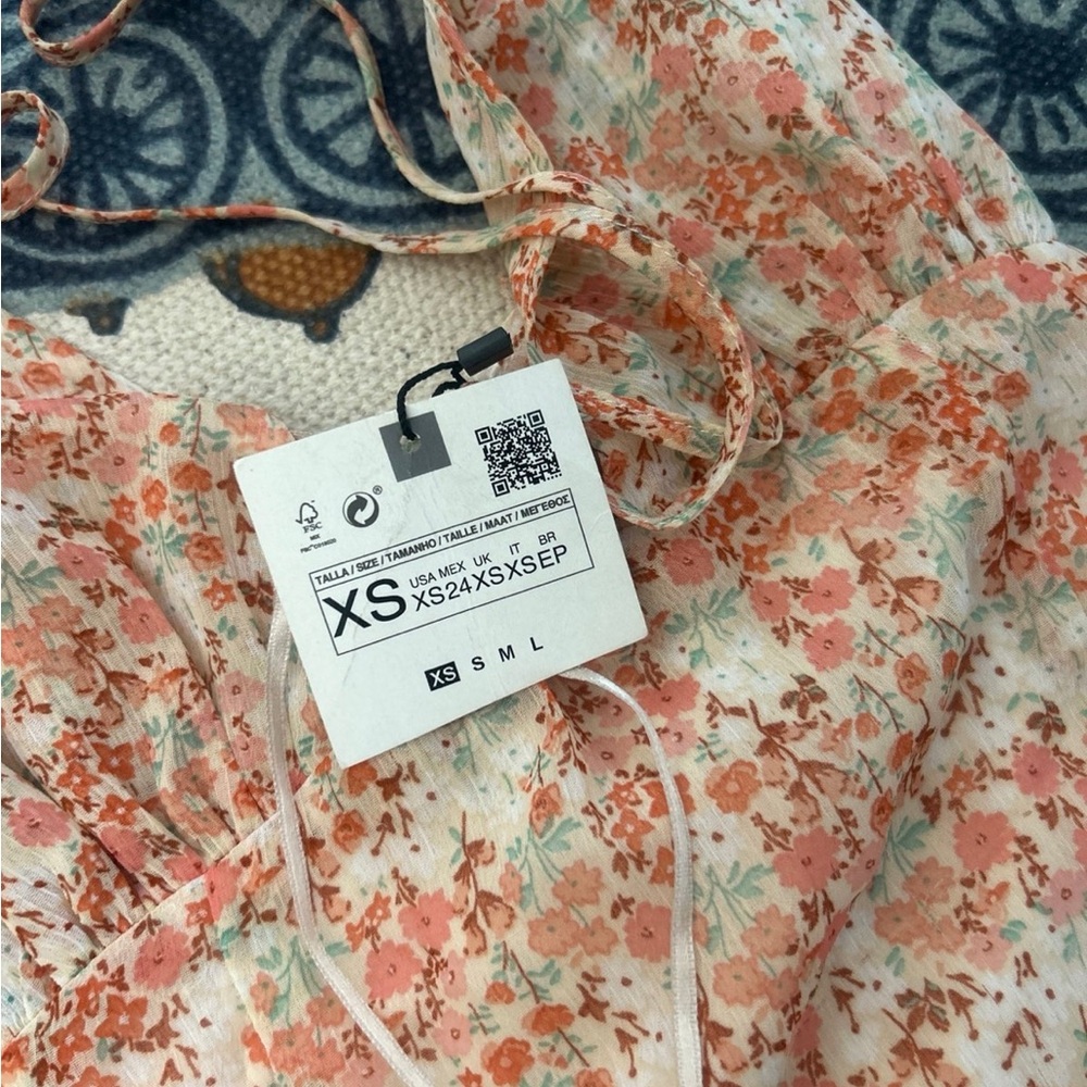 NWT Zara Flowy Floral Mini Dress - Picture 4 of 6